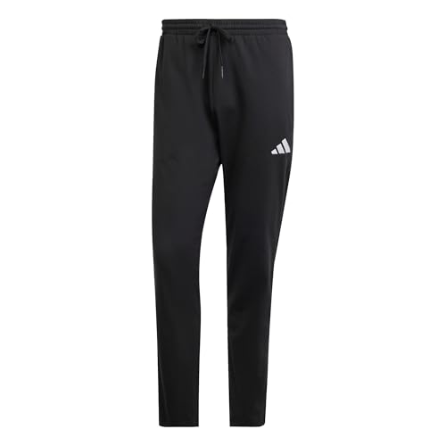 Adidas Mens Essentials Linear Single Jersey Sportswear Pants, Black/White, Large