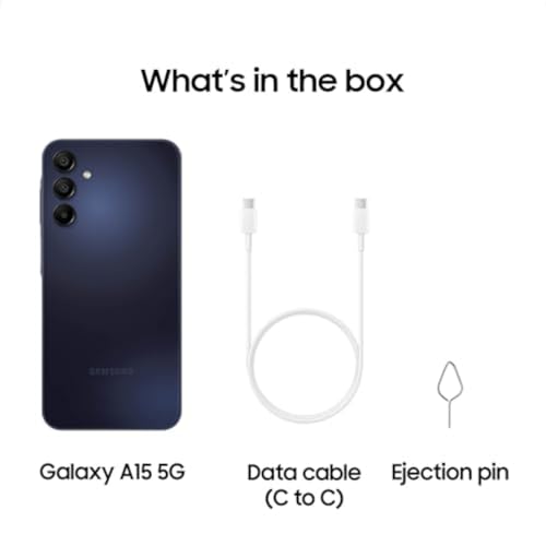 SAMSUNG Galaxy A15 5G A Series Cell Phone, 128GB Unlocked Android Smartphone, AMOLED Display, Expandable Storage, Knox Security, Super Fast Charging, Hi-Res Camera, US Version, 2024, Blue Black