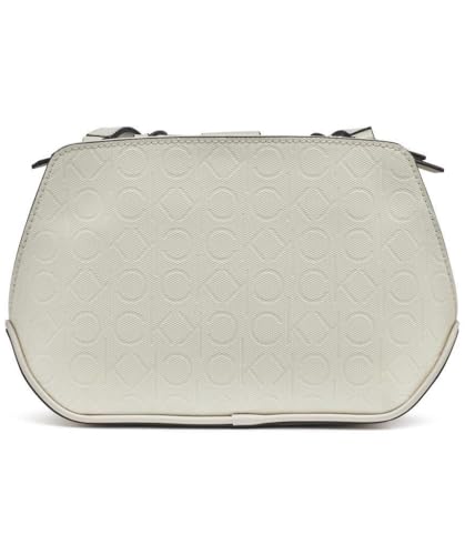 Calvin Klein Audrey Triple Compartment Crossbody, Cream Floral Emboss, One Size