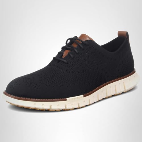 Cole Haan Mens Zerogrand Remastered Stitchlite Wing Tip Oxford, Black/Ivory, 12-M US