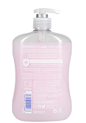 Astonish Protect and Care Kind to Skin Moisturising Anti-Bacterial Hand Wash Soap, Peony Bloom, 600ml