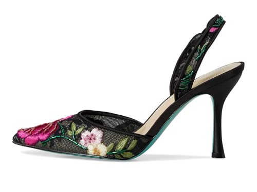Betsey Johnson Women's April Pump, Black Multi Floral, 10