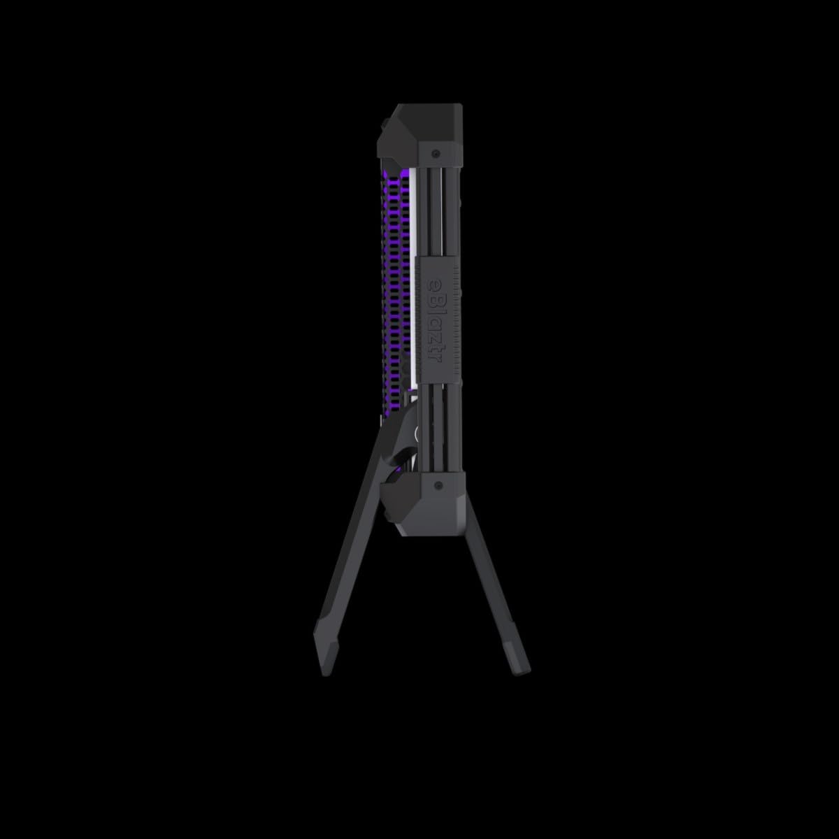 eBlaztr ITX PC Case, Matte Black Aluminum, All-in-One PC Case with PCIe 4.0 Riser Cable, DP Ribbon Cable, Patented Leg System
