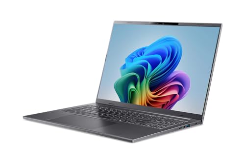 acer Aspire 16 AI Copilot+ PC | 16" WUXGA 120Hz Multi-Touch Display | Snapdragon X X1-26-100 | NPU: 45 Tops - GPU: Up to 1.7 TFLOPs | 16GB LPDDR5X | 512GB PCIe Gen 4 SSD | Wi-Fi 7 | A16-11MT-X669