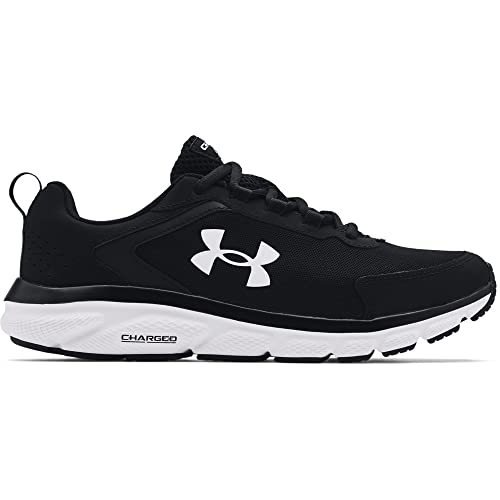 Under Armour Men's Charged Assert 9 Running Shoe, Black (001)/White, 9.5 M US