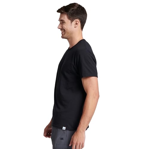 Russell Athletic Mens Cotton Performance Short Sleeve T-Shirt T Shirt, Black, Small-X-Large US
