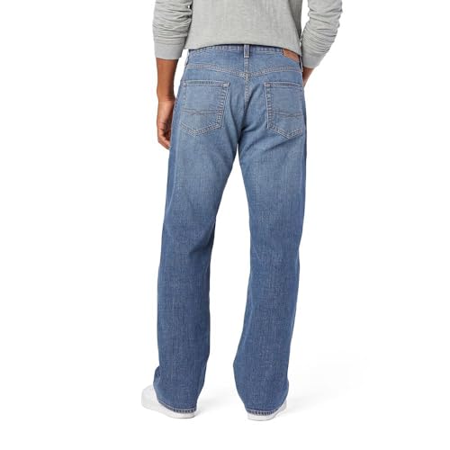 Levi Strauss Signature Gold Men's Relaxed Fit Flex Jeans, Hazy Horizon-Stretch Waistband, 38Wx36L