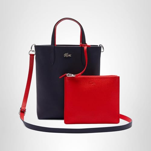 Lacoste Womens Anna Vertical Tote Bag, Forest Green/Navy Blue/Aconit/White, One Size