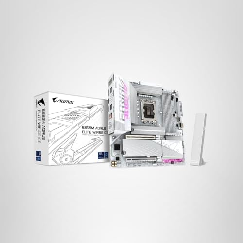 GIGABYTE B860M AORUS Elite WIFI6E ICE Intel Core Ultra (Series 2) LGA 1851 Motherboard, mATX, DDR5, 3X M.2, PCIe 5.0, USB-C, WIFI6E, 2.5GbE LAN, EZ-Latch