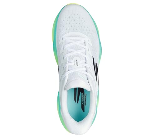 Skechers Men's Aero Burst Hands Free Slip-Ins Running Shoe, White/Multi, 8