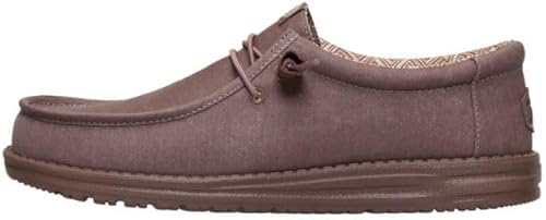 HEYDUDE Wally Stretch Canvas Deep Taupe Size 11, Men’s Shoes, Slip-on Loafers, Comfortable & Light-Weight