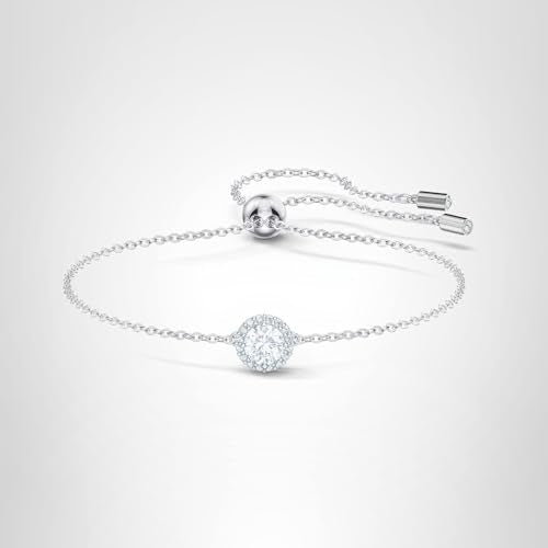 Swarovski Una Angelic Bracelet with Clear Crystals on a Rhodium Plated Chain with a Bolo Style Adjustable Closure