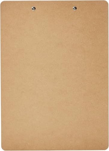 Amazon Basics Hardboard Office Clipboard, Low-Profile, Letter Size, 9" x 12.5", Brown, 6-Pack