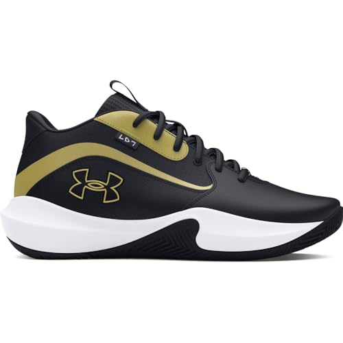 Under Armour Unisex Lockdown 7, (001) Black/Black/Metallic Gold, 12, US