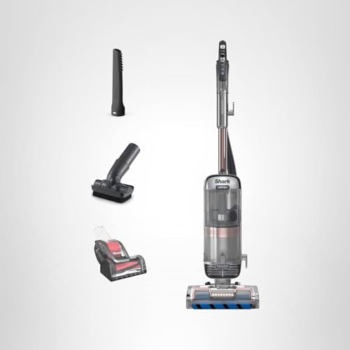 Shark AZ2002 Vertex Powered Lift-Away Upright Vacuum with DuoClean PowerFins, Self-Cleaning Brushroll, Large Dust Cup, Pet Crevice Tool, Dusting Brush & Power Brush, Silver/Rose Gold