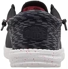 HEYDUDE Wally Funk Jersey Jacquard Black/Multi 11, Men’s Shoes, Slip-on Loafers, Comfortable & Light-Weight