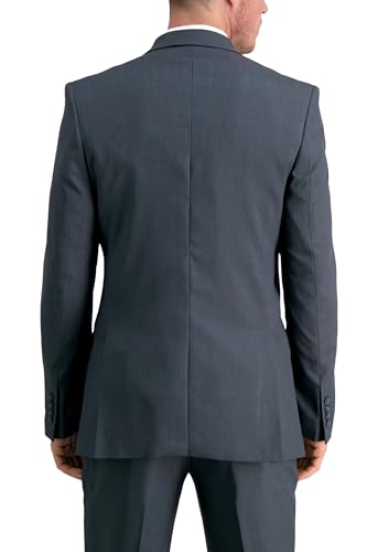 Haggar Men's Travel Performance Stria Tic Tailored Fit Suit Separate Coat Suit, Dark Heather Grey, 46L