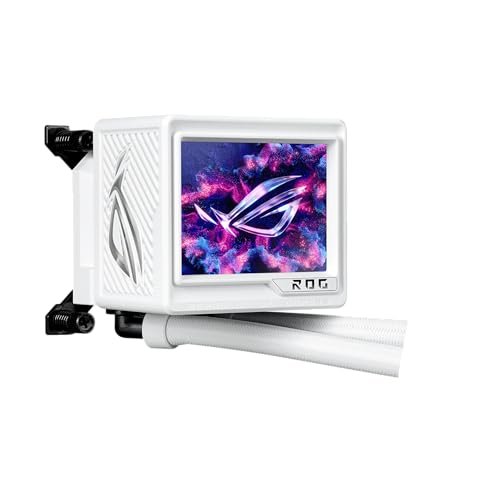 ASUS ROG RYUJIN III 360 ARGB EXTREME White Edition all-in-one AIO CPU liquid cooler, AMD Ryzen 9000 & Intel® Core™ Ultra Ready, Asetek Gen8 V2 pump;high airflow static pressure magnetic fans; 3.5" LCD