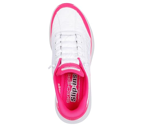 Skechers Women's Contour Foam Hands Free Slip-Ins, White/Hot Pink, 9
