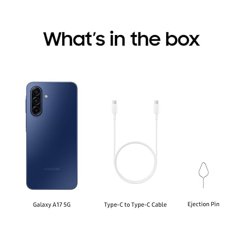 Samsung Galaxy A17 5G Smart Phone, 128GB, Large AMOLED, High-Res Camera, Durable Design, Super Fast Charging, Expandable Storage, Circle to Search, 2025, US 1 Yr Manufacturer Warranty, Blue