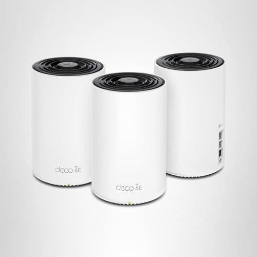 TP-Link Deco XE75 Pro AXE5400 Tri-Band WiFi 6E Mesh System - 2.5G WAN/LAN Port, Covers up to 7200 Sq.Ft, Replaces WiFi Router and Extender, AI-Driven Mesh, 6GHz Band, 3-Pack
