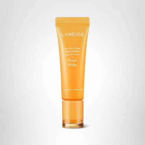 LANEIGE Lip Glowy Balm, Peach: Sheer Tinted Lip Moisturizer with Shea Butter, for Hydrating Shine & Soft Lips