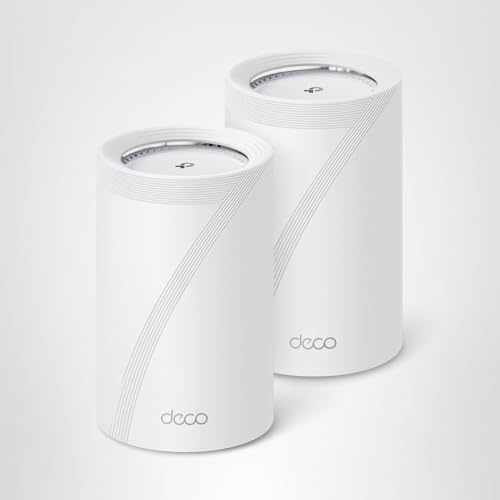 TP-Link Deco 7 Pro BE14000 Tri-Band Wi-Fi 7 Whole Home Mesh System | 8-Stream 14 Gbps | 10 Gbps WAN/LAN Port | Up to 8100 Sq.ft, 200 Devices Capacity | 320 MHz, HomeShield, AI-Roaming (BE67 2-Pack)