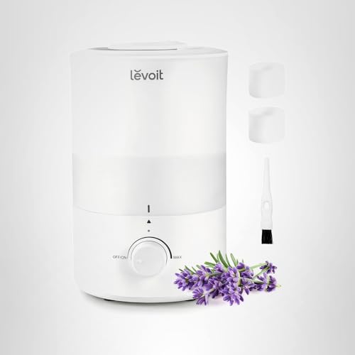 LEVOIT - Humidifiers for Bedroom - Quiet (3L Water Tank) - Cool Mist/Top Fill/Essential Oil Diffuser/25Watt - Home/Large Room - 360° Nozzle - Rapid Ultrasonic Humidification for Baby Nursery/Plant