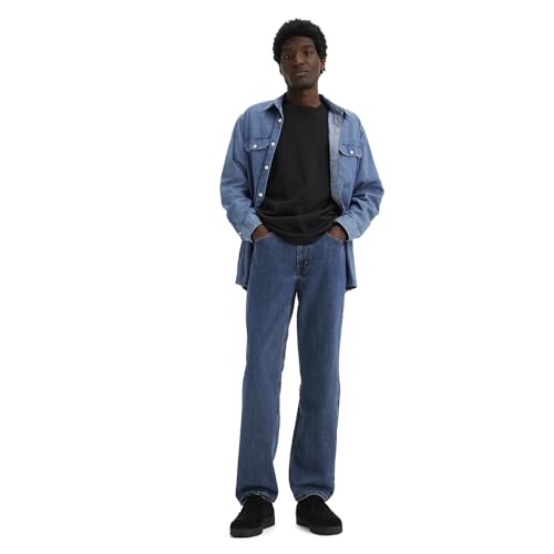 Levi's Men's 505 Regular Fit Jeans (Also Available in Big & Tall), Dark Stonewash, 33W x 34L