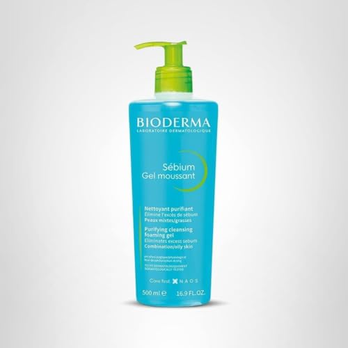 Bioderma - Sébium - Foaming Gel Pump - Cleansing and Make-Up Removing - Skin Purifying - for Combination to Oily Skin 16.91 Fl Oz (Pack of 1)