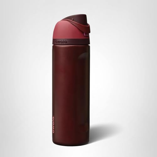 Owala FreeSip Insulated Stainless Steel Water Bottle with Straw, BPA-Free Sports Water Bottle, Great for Travel, 32 Oz, Black Cherry