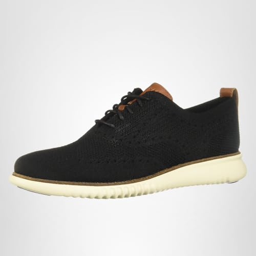 Cole Haan Men's 2.0 Zerogrand Stitchlite Oxford, Black/Ivory, 10