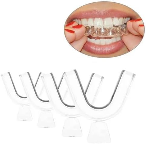 4Pcs Transparent Mouth Guard Silicone Grinding Guard Teeth Whitening Tray Sleeping Gum Shield for Sports Bruxism Bite Guard Easy to Use,Teeth Grinding Guards, Health and Household, Oral Pain Relief