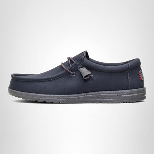 HEYDUDE Men's Wally Canvas Dark Grey Size 11, Men’s Shoes, Slip-on Loafers, Comfortable & Light-Weight