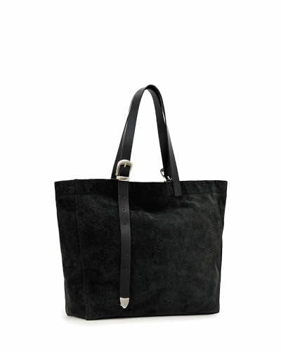 AllSaints Haven Suede Tote Black One Size