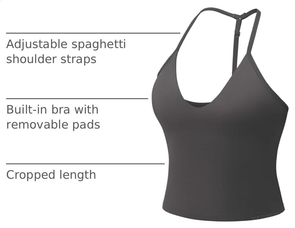 YEOREO CoreFlex Women's Impact Halter Tank Top Dark Gray L