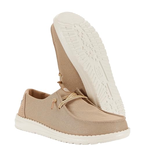 HEYDUDE Wendy Stardust Rose Gold Size 8, Women’s Shoes, Slip-on Loafers, Comfortable & Light-Weight