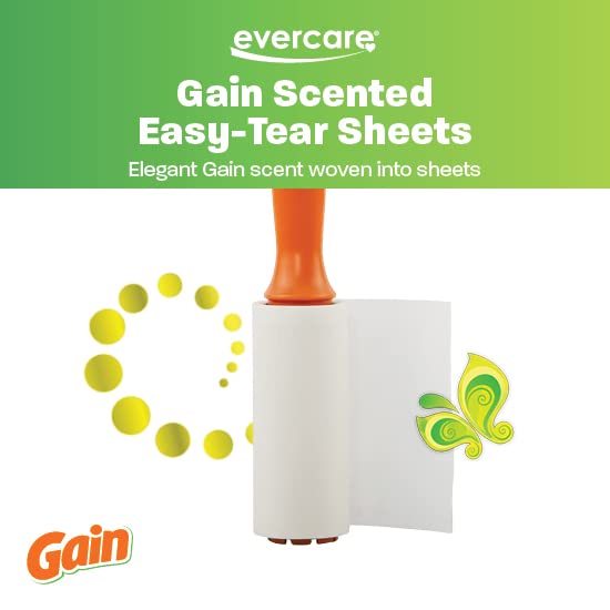 Evercare Gain Scented All-Purpose Lint Roller Value Pack with 2 Lint Rollers and 3 Refill Rolls, 60 Sheets Each