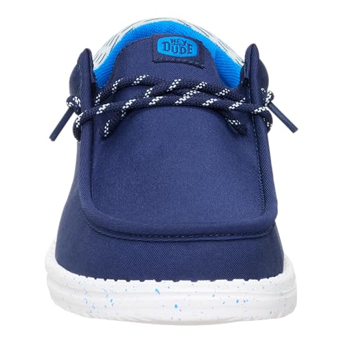 HEYDUDE Wally Funk Jersey Jacquard Peacoat Blue/Multi 10, Men’s Shoes, Slip-on Loafers, Comfortable & Light-Weight