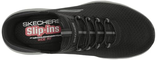 Skechers Men's Summits High Range Hands Free Slip-in Sneaker, Black/Charcoal, 11.5