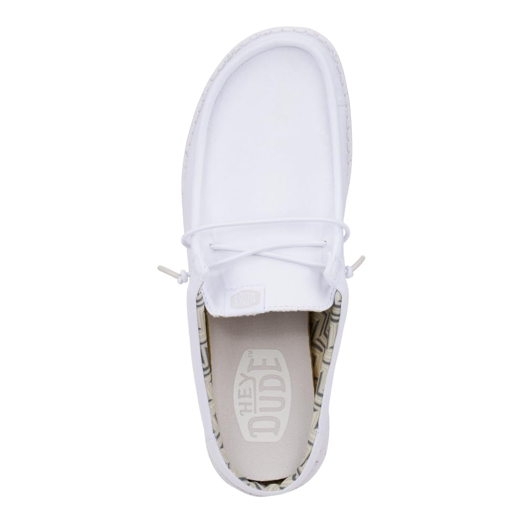 HEYDUDE Wally Slip Stretch Canvas - White/White