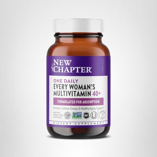 New Chapter Women’s Multivitamin 40+, extra B6 & B12, Biotin for Hair Growth, D3, Vit C, Zinc for Immune & Stress Support, Gentle on an Empty Stomach, One Daily, Non-GMO, Gluten-Free, 72 Tablets