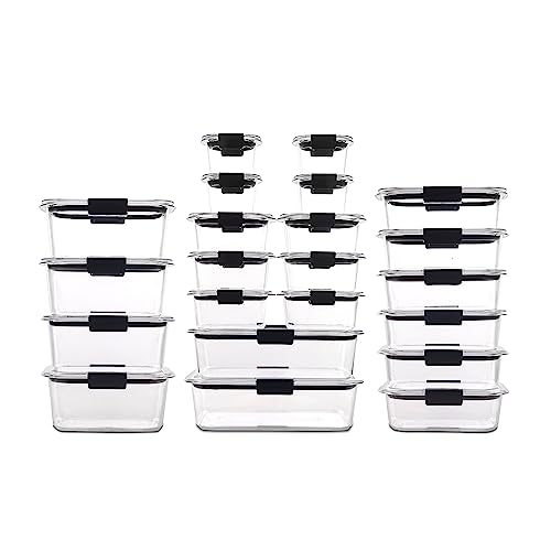 Rubbermaid Brilliance BPA Free 44-Piece Food Storage Containers Set Airtight Leak-Proof with Lids for Meal Prep Lunch and Leftovers