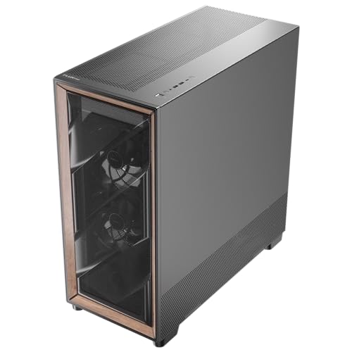 Antec Flux Pro, 6 x PWM Fans Included, High-Airflow Front Panel with Walnut Wood, iShift PSU 90° Mount, USB3.0 x 2, Type-C, 420mm Radiator Support, Temp. Display, Full-Tower E-ATX PC Case