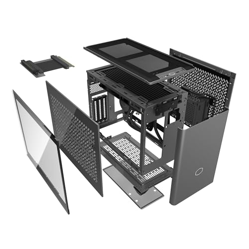 Cooler Master NR200P MAX V2 Mini-ITX PC Case Bundle – Includes 280mm AIO Liquid Cooler + 850W SFX 80 Plus Gold Power Supply PCIe 5.1 Ready PSU + PCIe 4.0 Riser Cable, Vertical GPU Mount