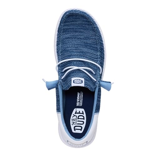 HEYDUDE Men's Wally Funk Craft Mesh Slip On Shoe, Navy Size 11 | Lightweight Casual Loafer