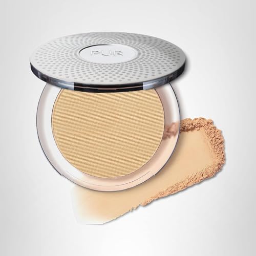 PUR Beauty 4-in-1 Pressed Mineral Makeup Powder Foundation with SPF 15 - Concealer & Finishing Compact Pressed Powder for Face - Buildable Medium to Full Coverage Foundation Powder (Bisque)