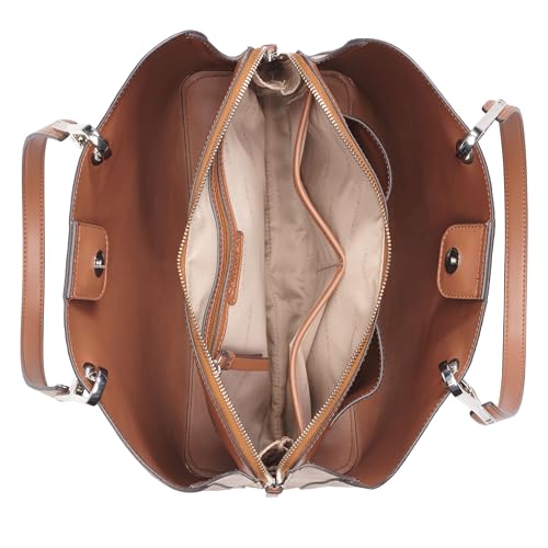 Calvin Klein Garnet Triple Compartment Tote, Caramel, One Size