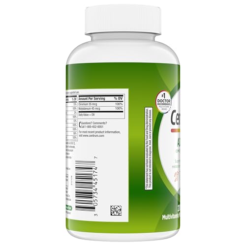 Centrum Adult Multivitamin/Multimineral Supplement with Antioxidants, Zinc, Vitamin D3 and B Vitamins, Gluten Free, Non-GMO Ingredients - 200 Count