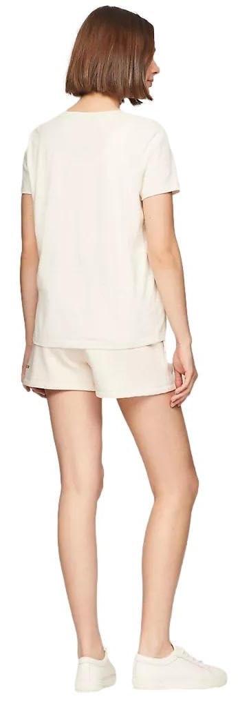 Tommy Hilfiger Women's Regular Fit Embroidered Tommy Logo Crew-Neck T-Shirt, BeigeHtr, M